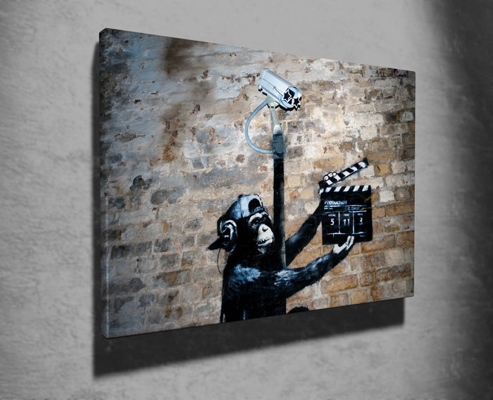 Wallity WY43 Banksy Lienzo Decorativo Enmarcado 50 x 70 cm